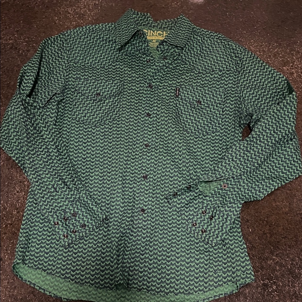 Green Patterned Men's Shirt